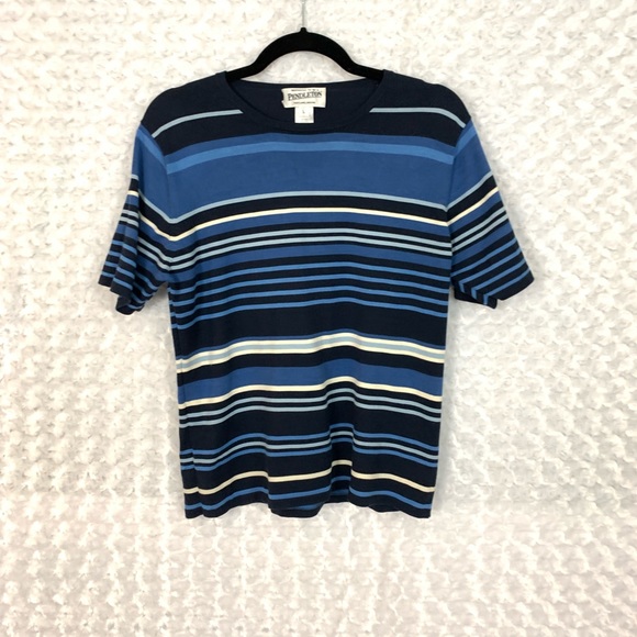 Pendleton Striped Short Sleeve Silk Blend Shirt - Picture 6 of 7